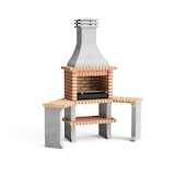 thumbnail of MF - Grillkamin Modell Roma mit 2 Seitentischen (Grau, Orange - 160 x 58 x 240 cm) REF: 3800/1 - Für Außenbereich