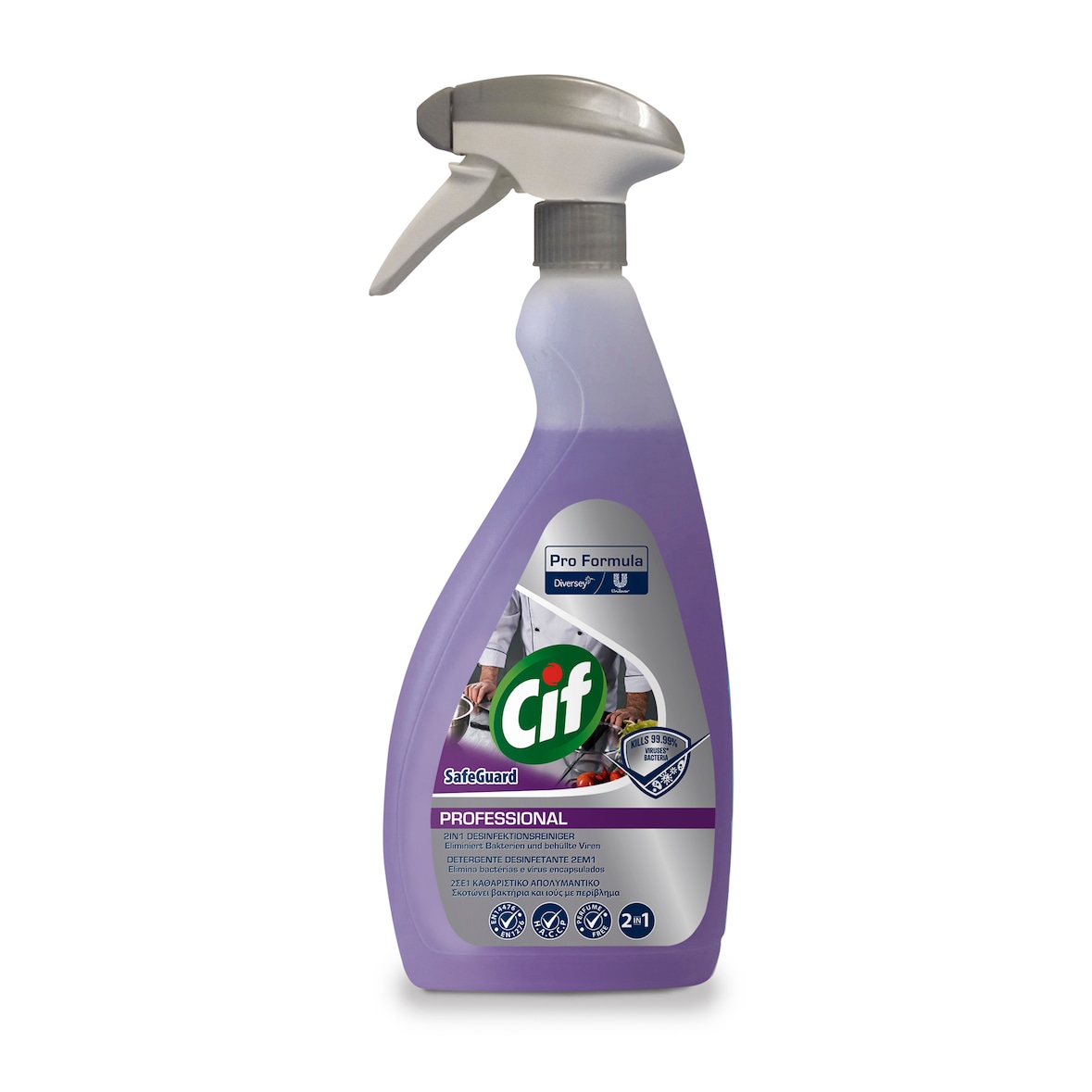 Cif Professional Safeguard 2in1 Desinfektionsreinige 750 ml Sprühflasche