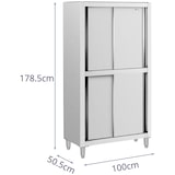 thumbnail of Royal Catering Edelstahl Geschirrschrank - 1000 x 500 x 1800 mm -