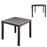 thumbnail of Conjunto de 4 sillones con mesa cuadrada de ratán marrón