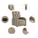 thumbnail of vidaXL Massagesessel mit Aufstehhilfe Elektrisch Cappuccino Kunstleder