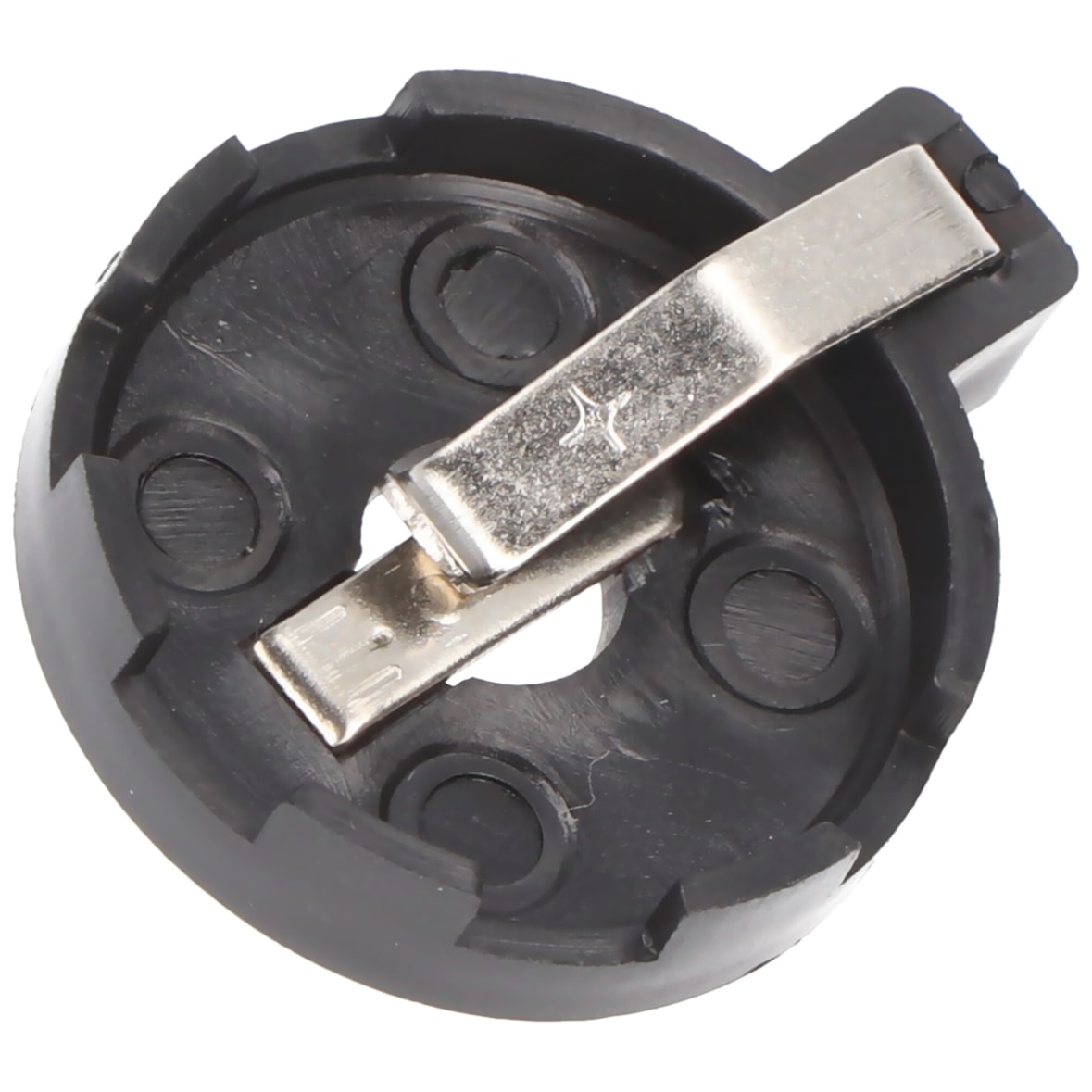 CR2012-CR2032 Knopfzellenhalter - max. 20 mm, Schwarz, Printmontage, horizontal (2-Pin) (Kunststoff)