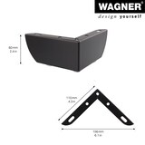 thumbnail of WAGNER Möbelfuß SOFA WING - 11 x 11 x 6 cm, Stahl beschichtet schwarz, 3 Noppen, Anschraubplatte, Palettenmöbel-12044201