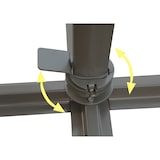 thumbnail of METRO PROFESSIONAL Ampelschirm quadratisch, ohne Volant, Aluminium/Stahl, 3 x 3 m, mit Kurbel und Kippfunktion, silber/grau