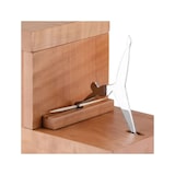 thumbnail of alessi palillero de madera y acero cromado, altura 9 cm, ancho 12 cm, profundidad 9 cm.