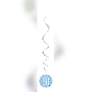 6 Swirl Girlanden blau & silber Zahl 90