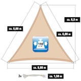 thumbnail of 8x8x8 Toldo Triangular Impermeable - Toldo Vela para Sombra Toldo Terraza Patio