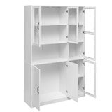 thumbnail of LED Bücherregal 120x40x200 Weiß mit 9 Fächern, 4 Acryltüren, 16-Farben LED Beleuchtung, USB-Anschluss,modernes Sideboard für Wohnzimmer Büro Esszimmer