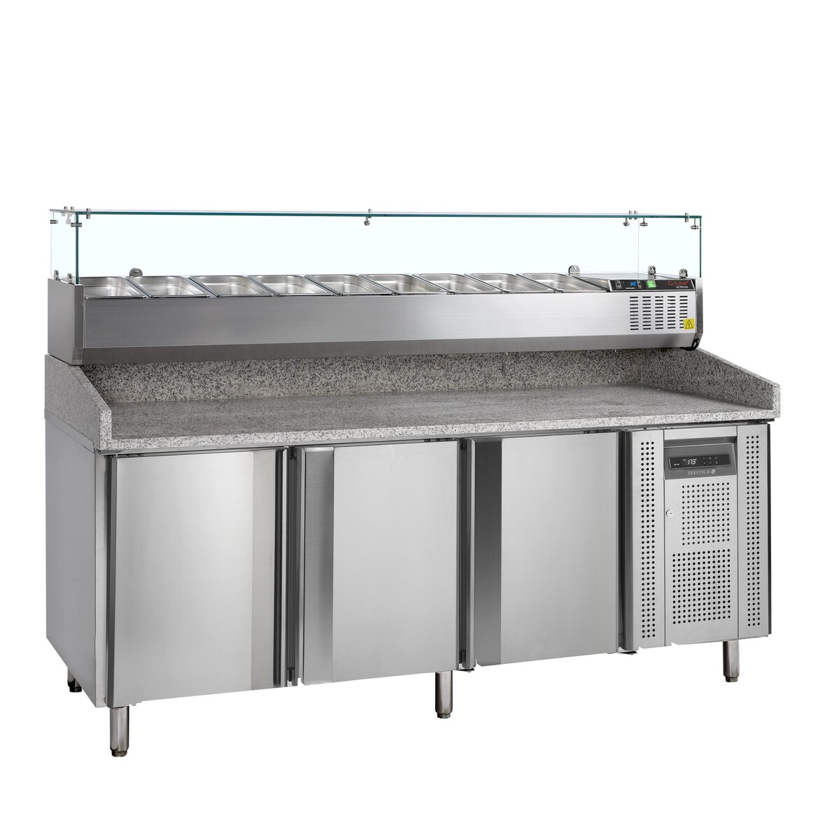 Table à pizza avec module pour garniture  PT1300 + GVC38-200