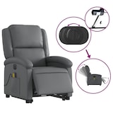 thumbnail of vidaXL Massagesessel mit Aufstehhilfe Elektrisch Grau Kunstleder
