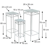 thumbnail of DanDiBo Blumenhocker Weiß Metall Eckig Blumenständer 96314 3er Set Beistelltisch Blumensäule Modern Pflanzenständer Pflanzenhocker