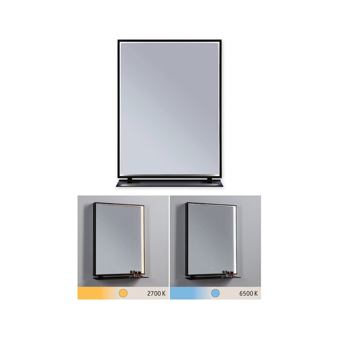 Paulmann Miroir lumineux LED Miro  IP44  Tunable White 180lm 230V 11W  Miroir#Noir mat 71093