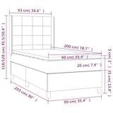 thumbnail of vidaXL Boxspringbett mit Matratze & LED Hellgrau 90x200 cm Stoff