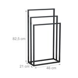 thumbnail of Relaxdays Handtuchständer, 3 Stangen, Stahl, H x B x T: 82,5 x 46 x 21 cm, stehender Duschtuchhalter fürs Bad, schwarz