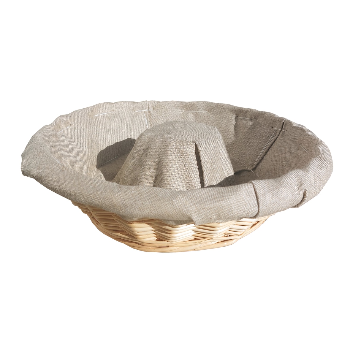 Vannerie de Villaines Korb für Brotkranz mit Leinen D.36 H.8,5 -1,5kg