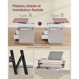 thumbnail of Helloshop26 - Couchtisch Wohnzimmertisch 50 x 100 x 48/62,3 cm Klappdeckel mit 2 Schubladen und versteckten Fächern offene Fächer 12_0007490