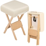 thumbnail of 3 Zonen Massageliege-Set mit 10cm Polsterung, Lagerungsrollen und Holzgestellbeige