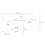 thumbnail of Divano letto clic clac 3 posti design nordico reclinabile in tessuto Fortaleza - Grigio Scuro-DL501910GSX