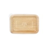 thumbnail of 50 Schalen, Palmblatt eckig 200 ml 4,8 cm x 12 cm x 18 cm mit rPET Deckel "Kombipack"