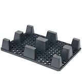 thumbnail of 5x Kunststoffpalette im halben Euromaß, 800x600x140 mm, schwarz, durchbrochen