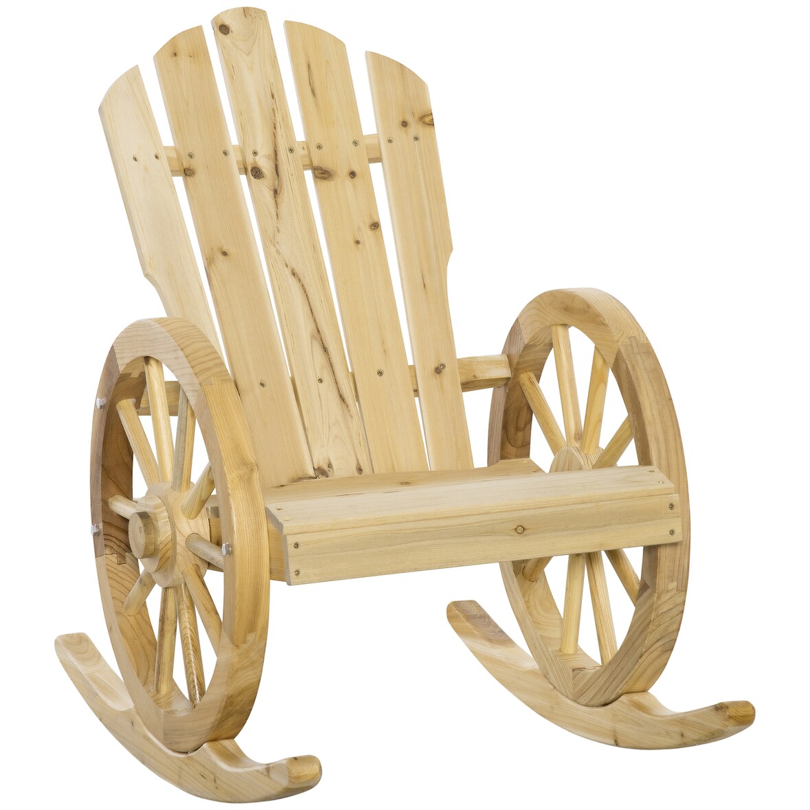 Outsunny - Schaukelstuhl - 68L x 88B x 92H cm - naturholz