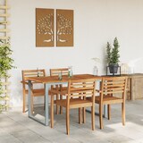 thumbnail of vidaXL Outdoor-Esstisch Grau 140x80x75 cm Stahl & Massivholz Akazie