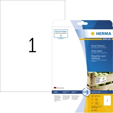 HERMA Etikett 10911 stark haftend 210x297mm matt weiß 25 St./Pack.