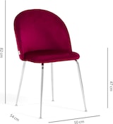 thumbnail of Set aus 2 Innenstühlen aus Samt, gepolstert, mit Metallbeinen, elegantes Design für Küche, Esszimmer, Bar und Restaurant – Sara – Amarena/Silber