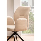 thumbnail of SalesFever Armlehnstuhl | 180° Drehfunktion | Bezug in Strukturstoff | Gestell Metall | B 59 x T 58 x H 88 cm | beige – schwarz