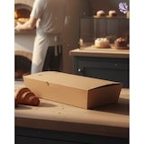 thumbnail of Meal-Box 800ml 400 Stk, to go, take away, biologisch abbaubar, natürliches Design, weiße Innenschicht