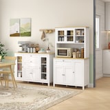 thumbnail of HOMCOM Mobile Cucina con 2 Cassetti e 3 Armadietti Bianco e Rovere
