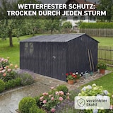 thumbnail of Gerätehaus XXXL – verzinktes Metall in Anthrazit (RAL 7016) | Inkl. Schloss & Werkzeughaken | wetterfester Geräteschuppen, Gartenhaus