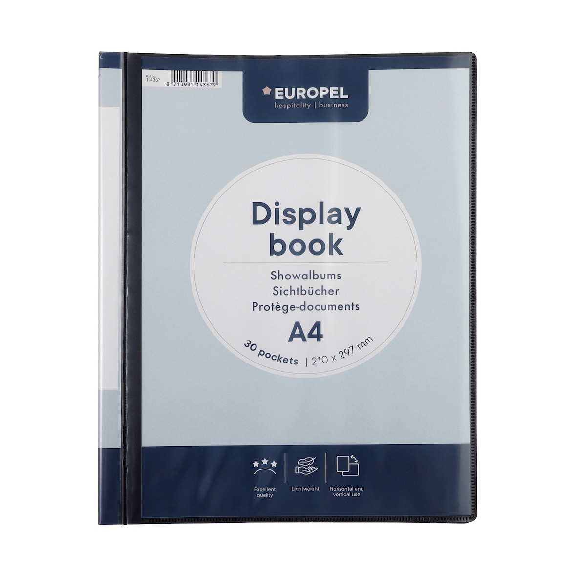 Europel Showalbum Frontview A4 30 Tassen Zwart - 24 stuks
