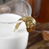 thumbnail of GRÄWE ostfriesischer Sahnelöffel, Edelstahl, Serie Rosendekor, gold