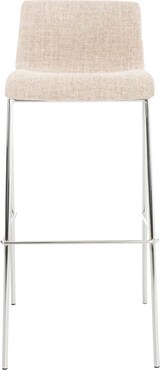 thumbnail of Barhocker TENAR - Stoff Creme 43x48x100 cm Silber | Barstuhl Mit Lehne Tresenhocker Tresenstuhl Kneipenhocker Kneipenstuhl