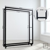 thumbnail of DELUKE® Kaminholzregal innen Metall SATLO mit Rollen Brennholzregal innen Kaminholzständer Kaminholzhalter Feuerholzregal Schwarz, 25x125x150cm