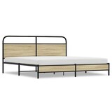 thumbnail of vidaXL Metallbett ohne Matratze Sonoma-Eiche 193x203 cm