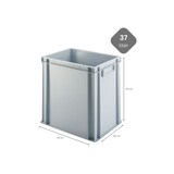 thumbnail of PROREGAL 4x Eurobehälter mit geschlossenem Griff und Scharnierdeckel | HxBxT 40x30x40cm | 37 Liter | Grau | Eurobox