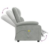 thumbnail of vidaXL Massagesessel Hellgrau Samt