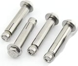 Quattro tasselli heavy-duty in acciaio inox con testa esagonale.