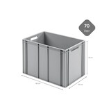 thumbnail of PROREGAL 10x Eurobehälter mit offenem Griff | HxBxT 42x40x60cm | 70 Liter | Grau | Eurobox, Transportbox, Transportbehälter, Stapelbehälter