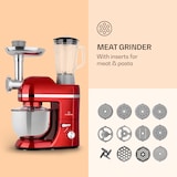 thumbnail of Klarstein Lucia Elegance Küchenmaschine Mixer Fleischwolf 1800W BPA-frei Rot