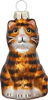 thumbnail of Christbaumschmuck Glas 7cm Tigerkatze Figur Handbemalt Weihnachtsbaum Anhänger Weihnachten Christbaumanhänger Weihnachtsbaumschmuck Tiere Katze Braun
