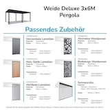 thumbnail of Weide Deluxe | Pergola Voll Aluminium freistehend | 3 x 6 M | Lamellendach Ivory Sand