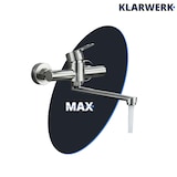 thumbnail of MAX | torneira misturadora degastro  montagem de parede prata|cozinha profissional em aço inoxidável longa e plana|torneira de restaurante bico reto