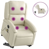 thumbnail of vidaXL Massagesessel mit Aufstehhilfe Elektrisch Creme Kunstleder