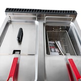 thumbnail of Romux® Friteuse À Gaz Butane Professionnelle 28+28 Litres Double sur Coffre avec Minisit | Friteuse en Acier Inox avec Robinet de Vidange 20000 W