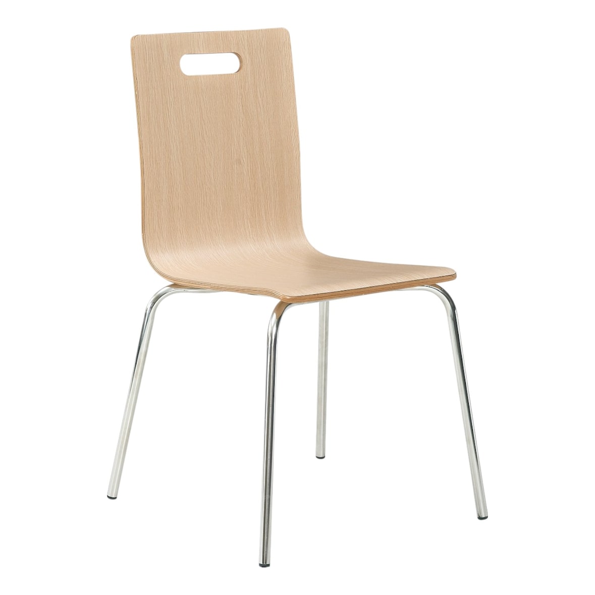 Besucherstuhl Oslo  | Sitzschale Eiche HPL | stapelbares Stahlgestell Konferenzstuhl
