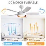 thumbnail of Deckenventilator 36x107x107 cm mit LED-Beleuchtung 22W, Fernbedienung, DC-Motor leise, 3 Lichtfarben dimmbar, Dunkelblau