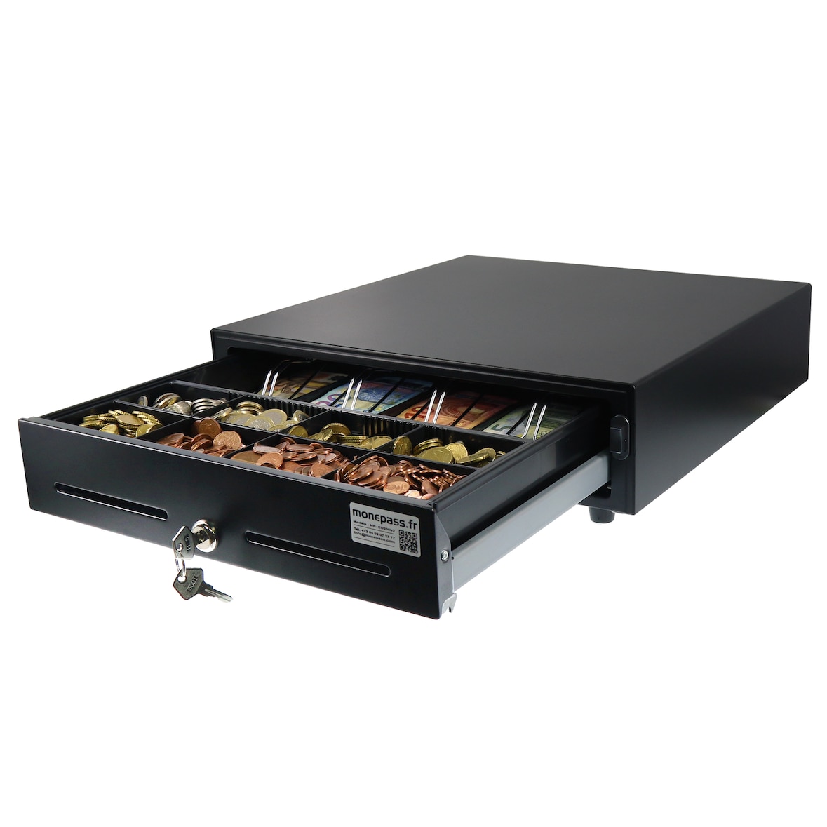 Monepass CD200b2 - 4B/8C - Cassetto contanti Low Duty con apertura manuale (tramite pulsante meccanico)